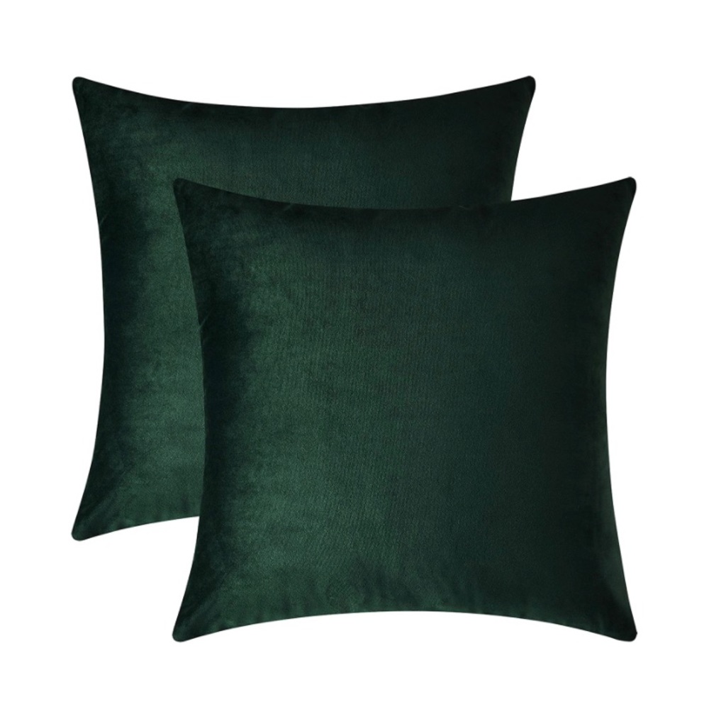 Luxury Home | Elegant Hunter Green Soft Velvet Throw Pillow Covers - Picture 3 of 5